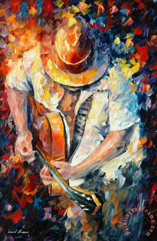 Guitar And Soul painting - Leonid Afremov Guitar And Soul Art Print