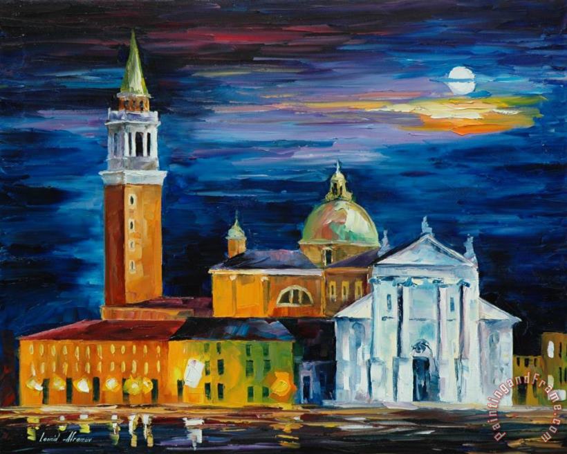 Leonid Afremov Moon Above Venice Art Print