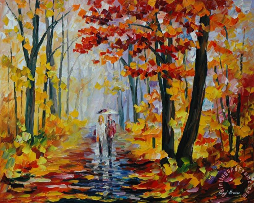 Leonid Afremov Rain In The Woods Art Print
