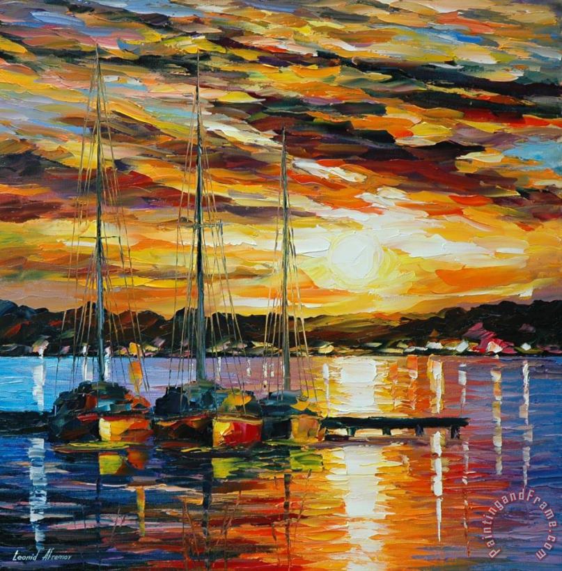 Southern Sunset painting - Leonid Afremov Southern Sunset Art Print