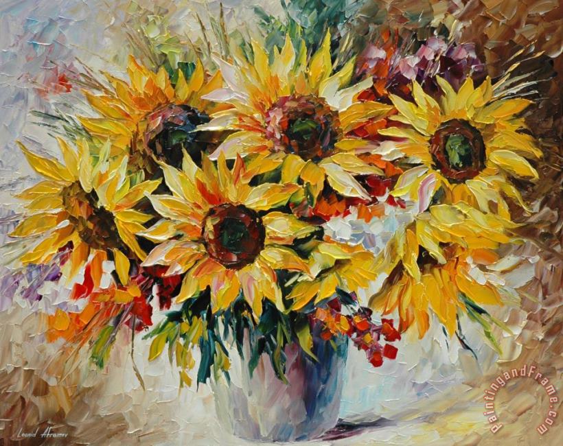 Leonid Afremov Sun Flowers Art Print