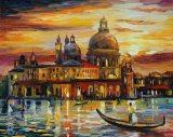 A Golden Dream Prints - The Golden Skies Of Venice by Leonid Afremov