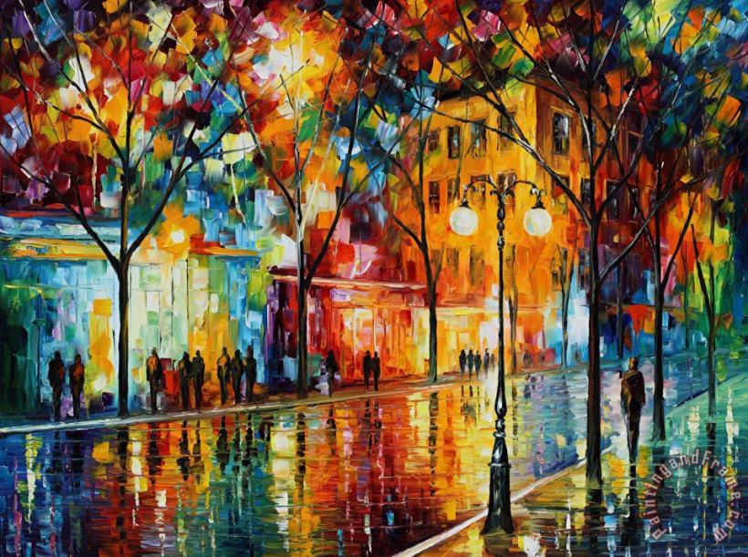 The tears of the fall painting - Leonid Afremov The tears of the fall Art Print
