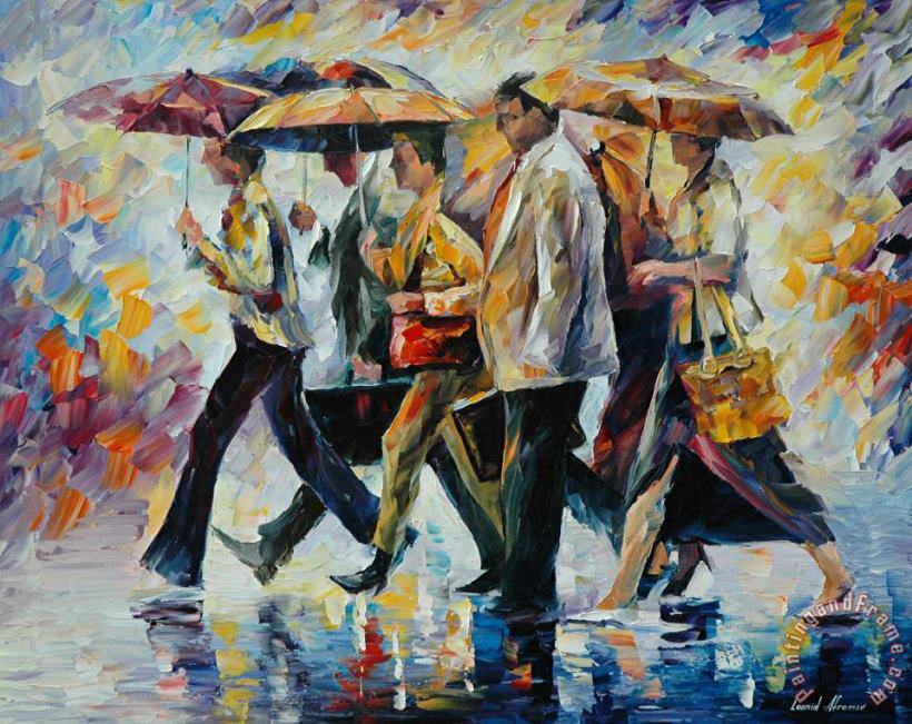 Leonid Afremov Today I Forgot My Umbrella Art Print