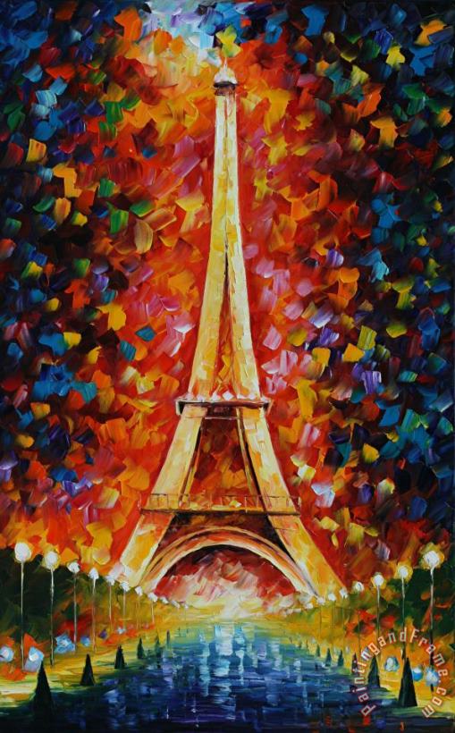 Leonid Afremov Torre Eiffel Art Print