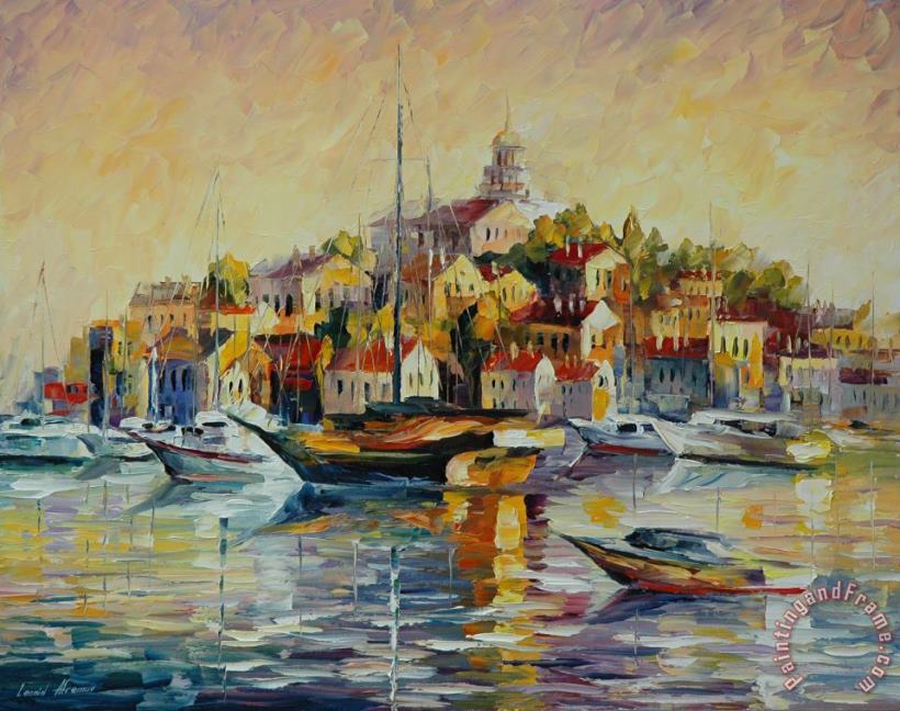 Leonid Afremov Town On The Hill Art Painting
