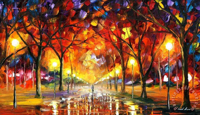 Leonid Afremov Warm Rain Drops Art Painting