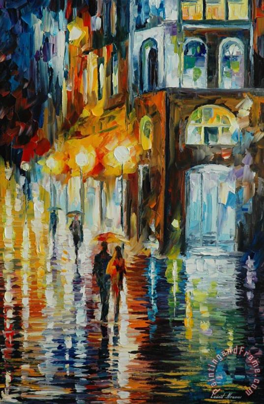 West Palm Beach - City Place painting - Leonid Afremov West Palm Beach - City Place Art Print