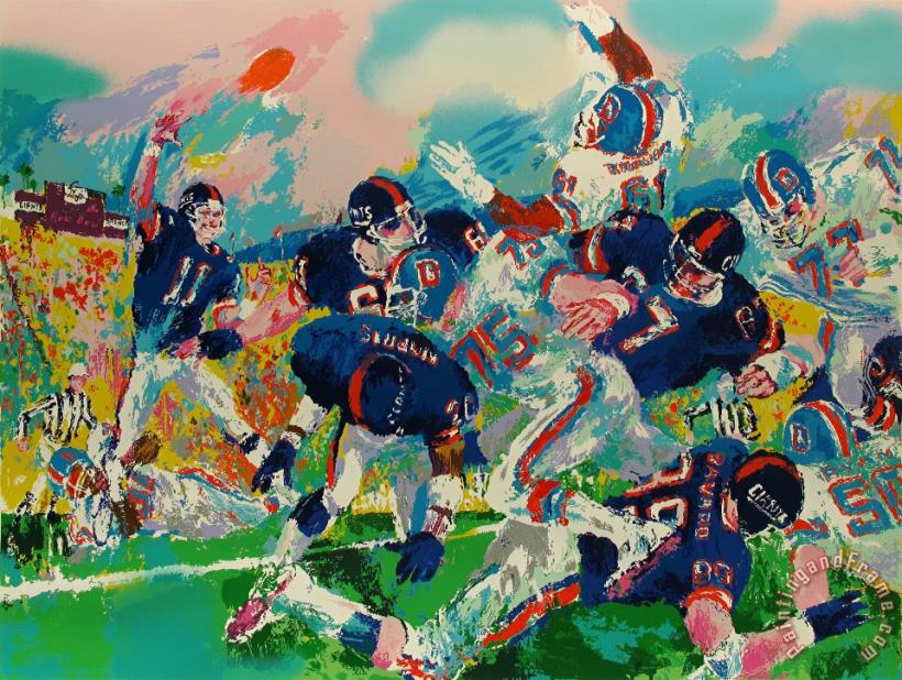 Giants Broncos Classic painting - Leroy Neiman Giants Broncos Classic Art Print