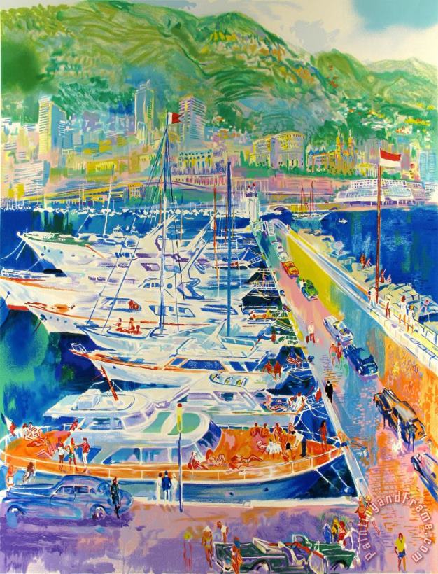 Leroy Neiman Harbor at Monaco Art Painting