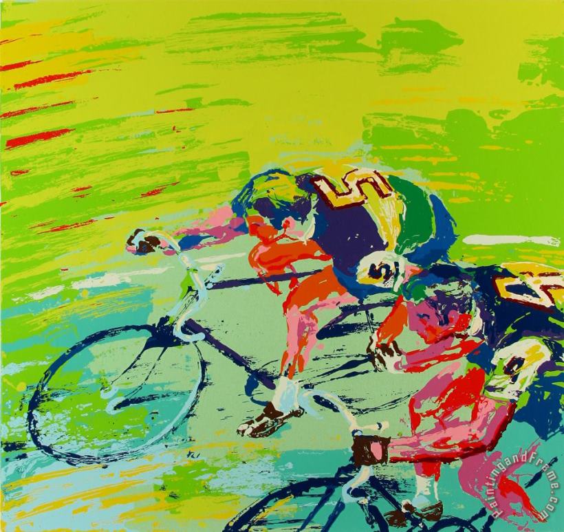 Indoor Cycling painting - Leroy Neiman Indoor Cycling Art Print