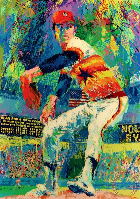 Nolan Ryan painting - Leroy Neiman Nolan Ryan Art Print