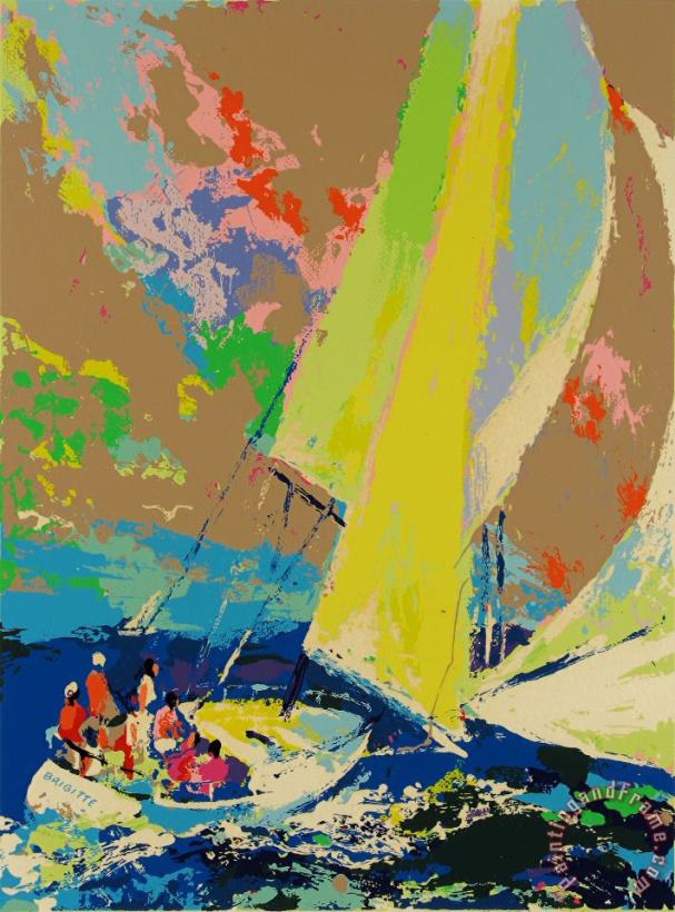 Leroy Neiman Normandy Sailing Art Painting