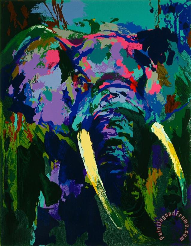 Portrait of The Elephant painting - Leroy Neiman Portrait of The Elephant Art Print