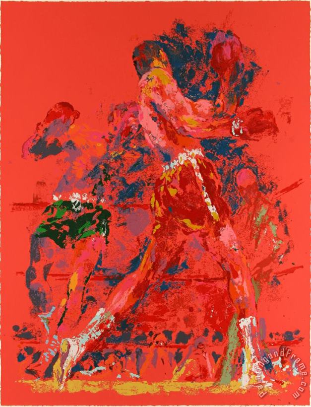 Leroy Neiman Red Boxers Art Painting