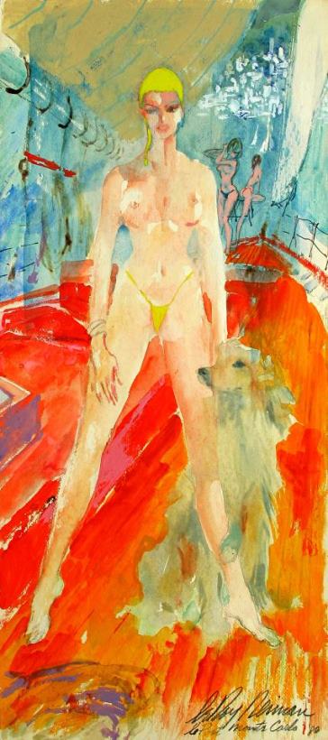 Leroy Neiman Topless Trio Art Painting