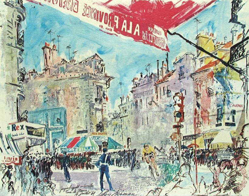 Tour De France, Versailles painting - Leroy Neiman Tour De France, Versailles Art Print