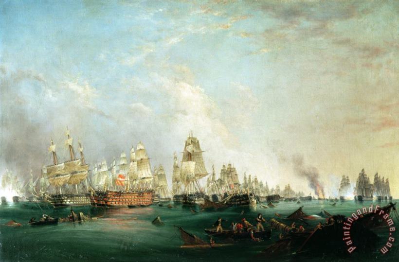 Lieutenant Robert Strickland Thomas Surrender of the Santissima Trinidad to Neptune The Battle of Trafalgar Art Painting