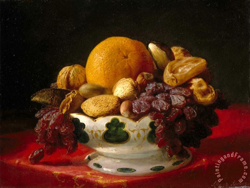 Oranges, Nuts, And Figs painting - Lilly Martin Spencer Oranges, Nuts, And Figs Art Print