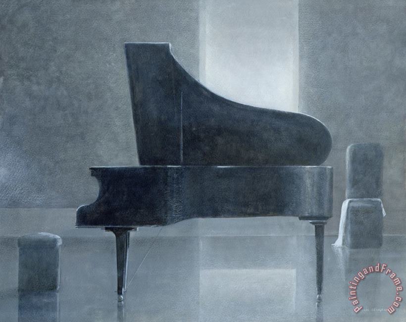 Black Piano 2004 painting - Lincoln Seligman Black Piano 2004 Art Print
