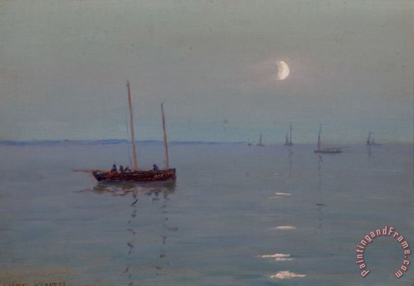 Lionel Walden Boat on Quiet Water Art Painting