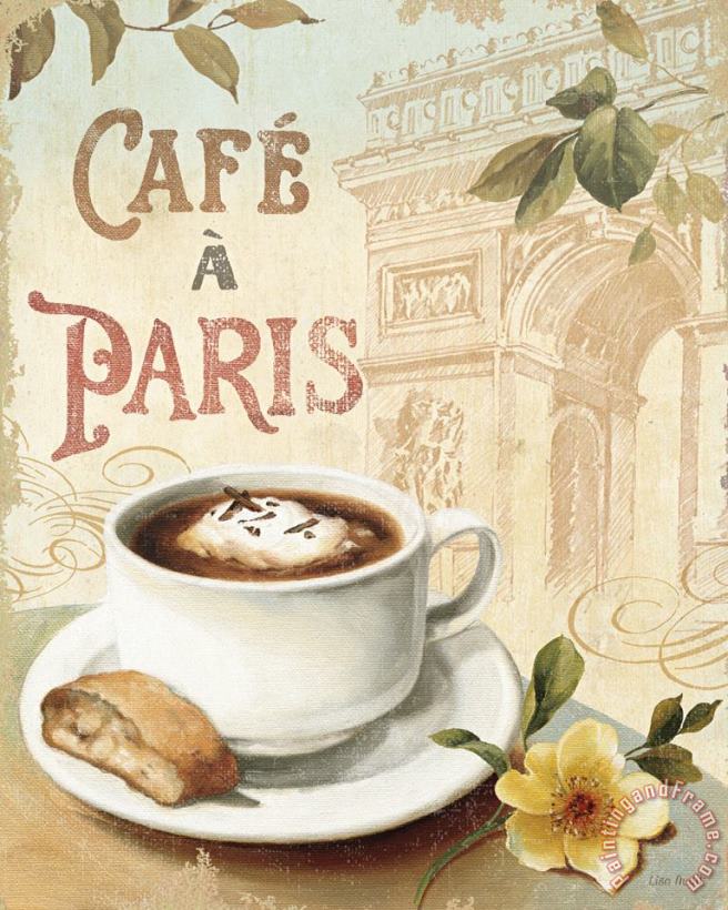 Cafe in Europe I painting - Lisa Audit Cafe in Europe I Art Print