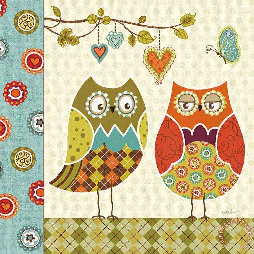 Owl Wonderful I painting - Lisa Audit Owl Wonderful I Art Print