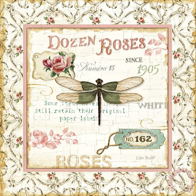 Rose Garden Vi painting - Lisa Audit Rose Garden Vi Art Print