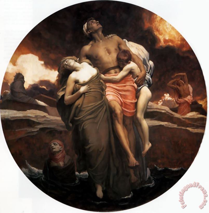 Lord Frederick Leighton 'and The Sea Gave Up The Dead Which Were in It' Art Print