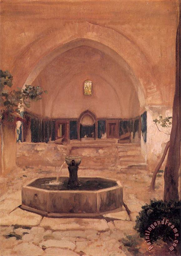 Lord Frederick Leighton Courtyard of a Mosque at Broussa Art Print