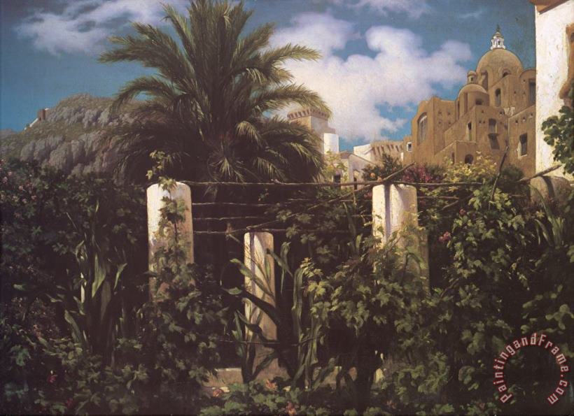 Garden of an Inn, Capri painting - Lord Frederick Leighton Garden of an Inn, Capri Art Print