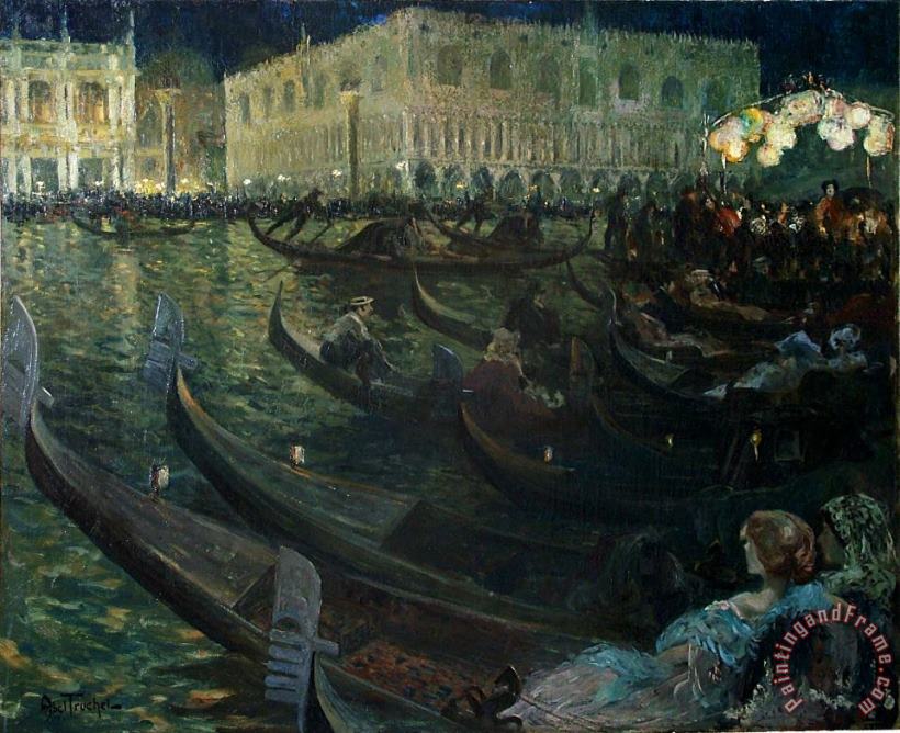 Louis Abel Truchet La Festa Del Redentore, Venice Art Painting