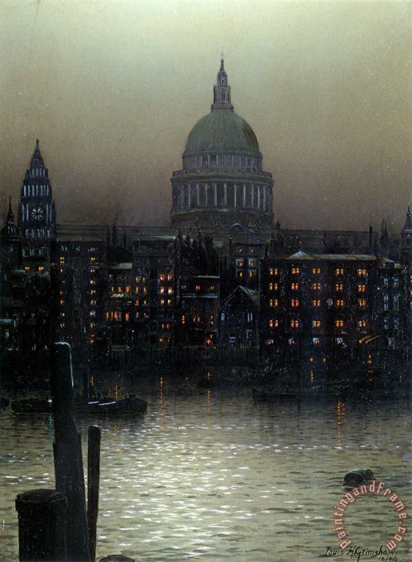 Louis H. Grimshaw St. Paul's Cathedral From Bankside Art Print