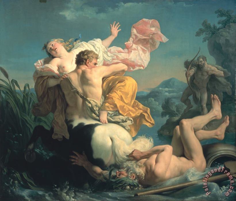 The Abduction of Deianeira by the Centaur Nessus painting - Louis Jean Francois Lagrenee The Abduction of Deianeira by the Centaur Nessus Art Print