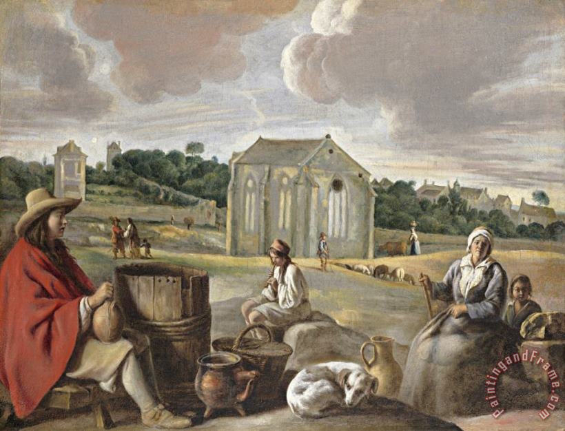 Louis Le Nain Peasants in a Landscape Art Print