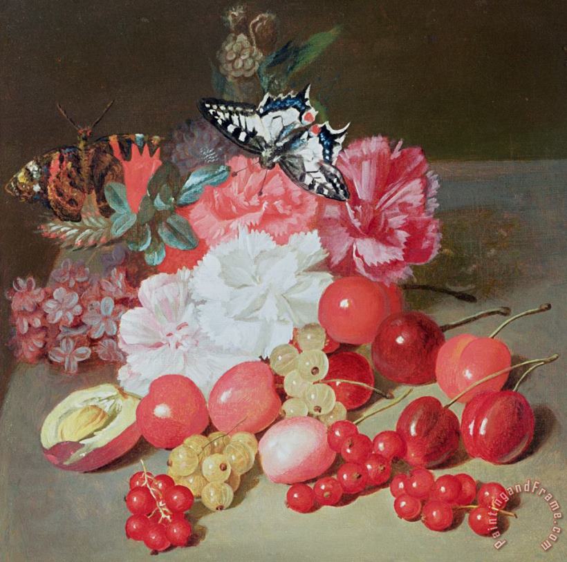 Still Life With Butterflies painting - Louis Leopold Boilly Still Life With Butterflies Art Print