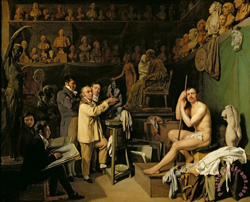 The Studio of Jean Antoine Houdon painting - Louis Leopold Boilly The Studio of Jean Antoine Houdon Art Print