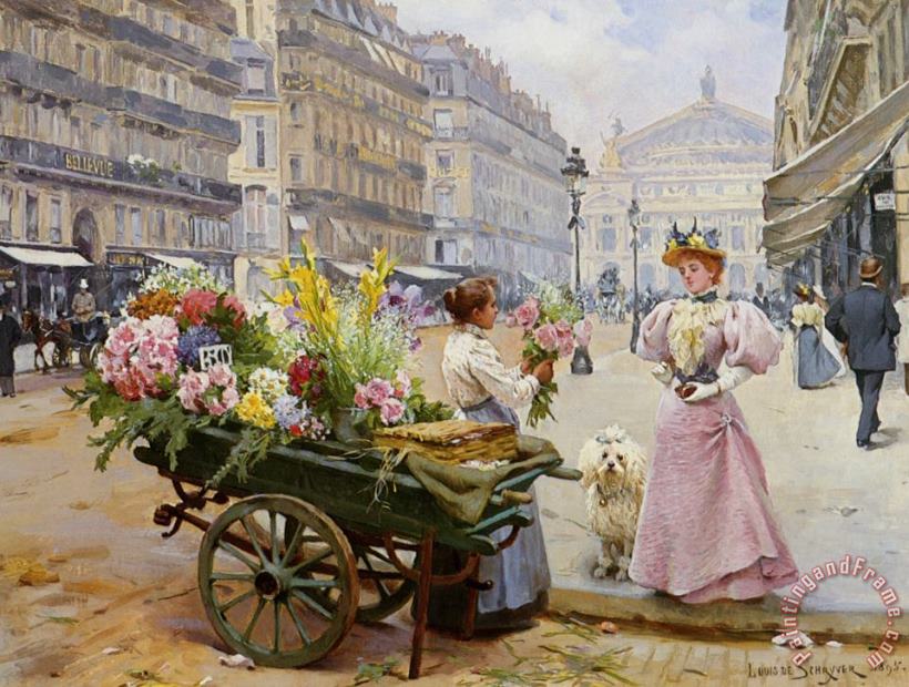 Louis Marie De Schryver Marie De La Marchande Des Fleures Art Print