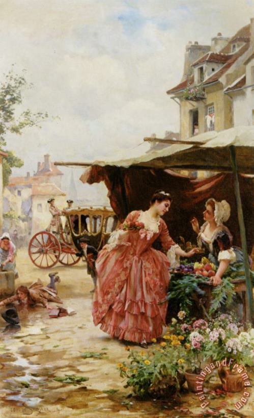 Louis Marie De Schryver Une Marchande De Fruits Et De Fleurs Art Painting
