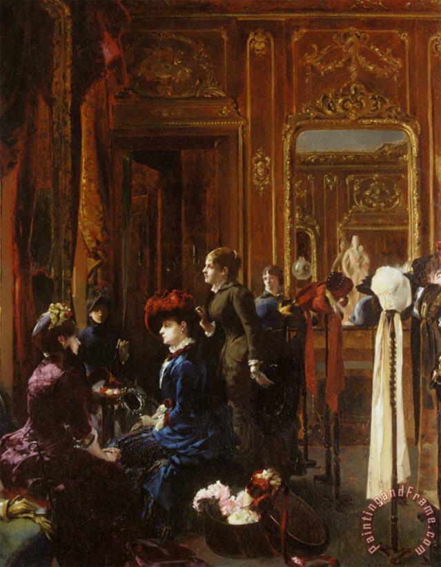 Louis Robert Carrier-belleuse Un Salon De Modes a Paris Art Print