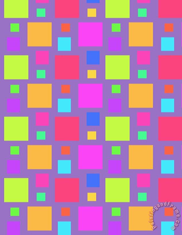 Multicoloured Squares painting - Louisa Knight Multicoloured Squares Art Print