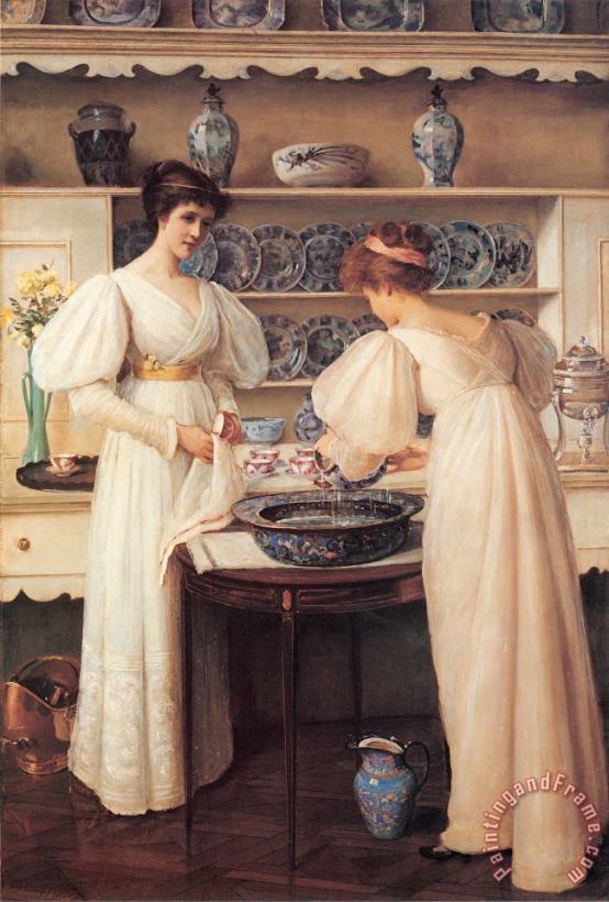 Blue And White painting - Louise Jopling Blue And White Art Print