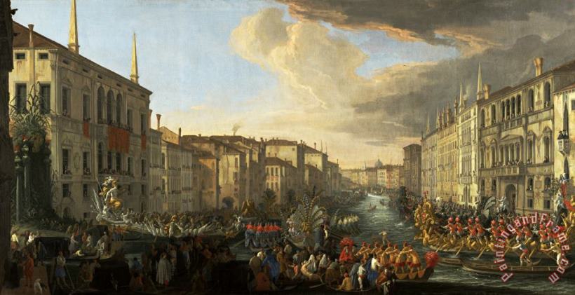 Luca Carlevariis Regatta on The Grand Canal in Honor of Frederick Iv, King of Denmark Art Print