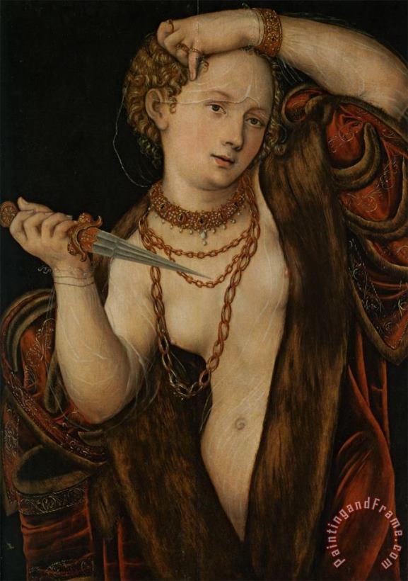 Lucretia painting - Lucas Cranach The Younger Lucretia Art Print