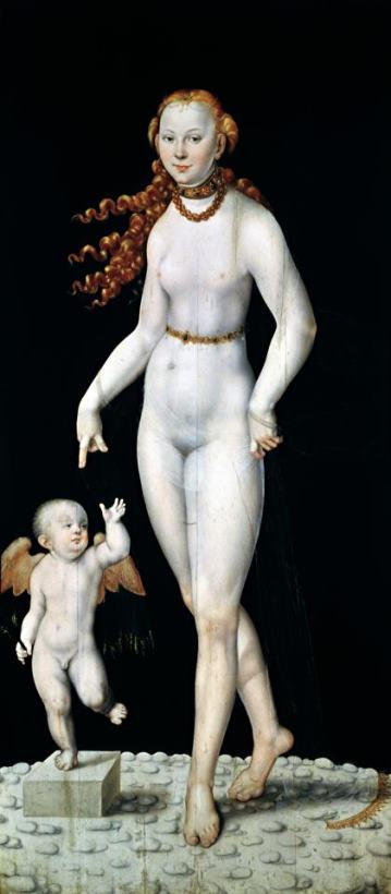 Lucas Cranach The Younger Venus And Cupid Art Painting