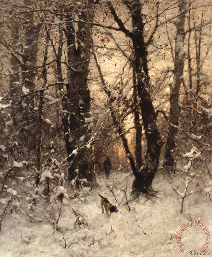Winter Twilight painting - Ludwig Munthe Winter Twilight Art Print