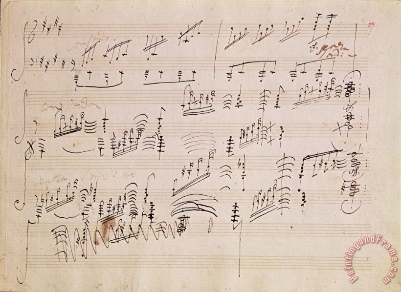 Score sheet of Moonlight Sonata painting - Ludwig van Beethoven Score sheet of Moonlight Sonata Art Print