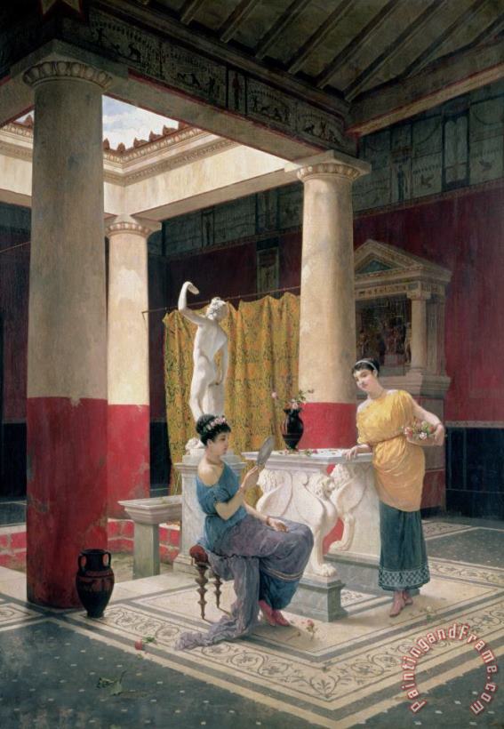 Luigi Bazzani Maidens in a Classical Interior Art Painting