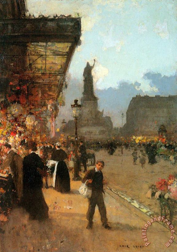 Luigi Loir La Place De La Republique, Paris Art Painting