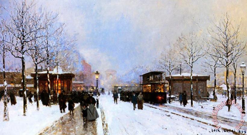 Luigi Loir Paris in Winter Art Painting